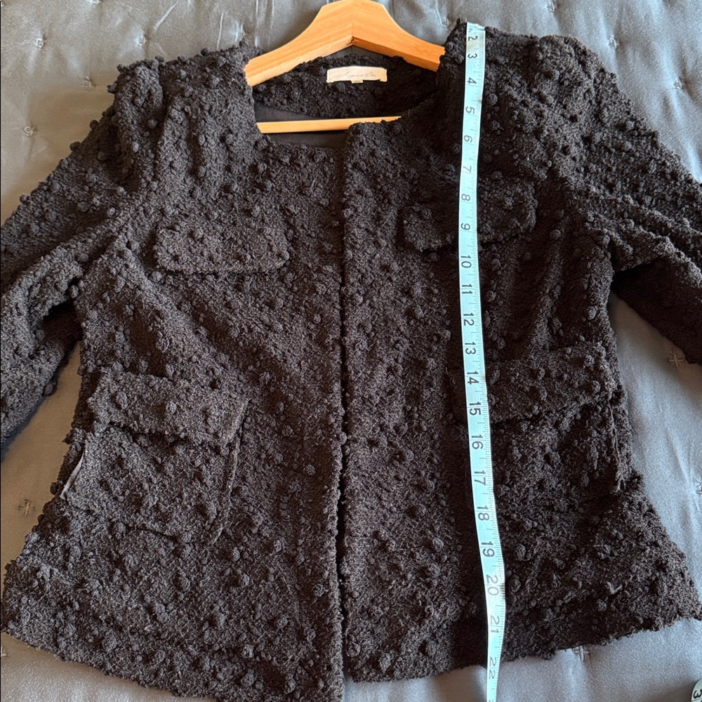 Women's Black Designer Inspired Boucle jacket - Picture 7 of 7
